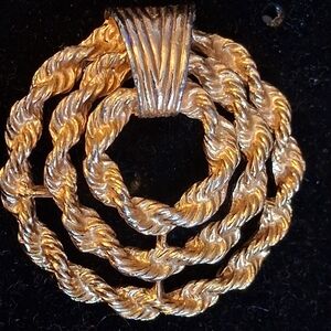 Vintage Gerry's Goldtone Twisted Rope  Brooch